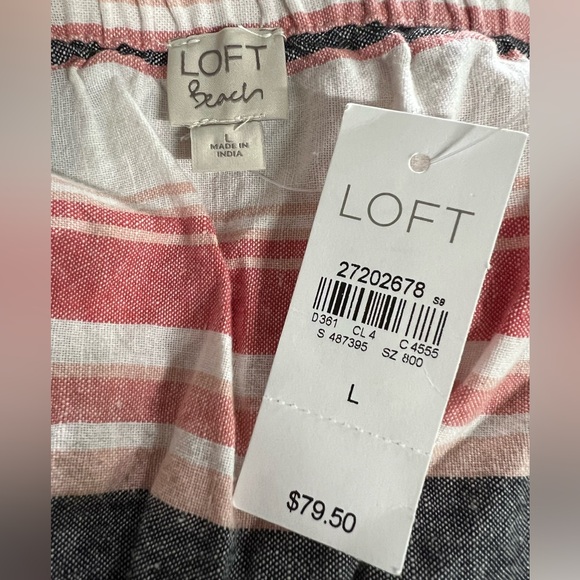 NWT Loft Beach Striped Tie Cut-Out Women’s One Piece Romper Size Large - Picture 4 of 6